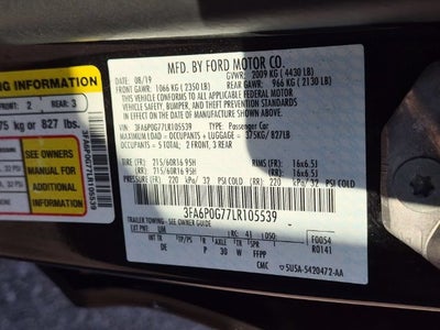2020 Ford Fusion S