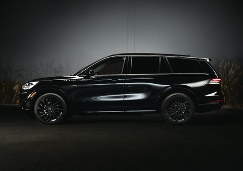 A 2024 Lincoln Aviator® SUV is shown in the Infinite Black exterior color | LaFontaine Lincoln Grand Blanc in Flint MI