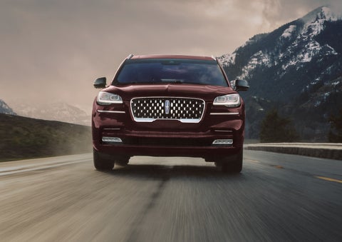 A 2024 Lincoln Aviator® SUV is shown in the Diamond Red exterior color. | LaFontaine Lincoln Flushing in Flushing MI