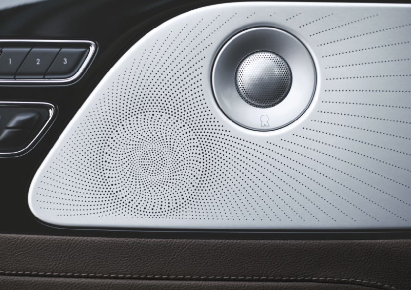 Two speakers of the available audio system are shown in a 2024 Lincoln Aviator® SUV | LaFontaine Lincoln Grand Blanc in Flint MI
