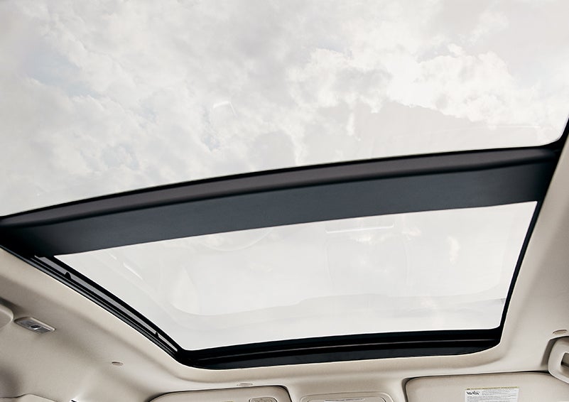 The available panoramic Vista Roof® is shown from inside a 2024 Lincoln Corsair® SUV. | LaFontaine Lincoln Grand Blanc in Flint MI