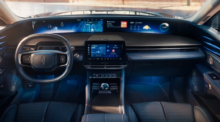 A large panoramic display is shown on the dashboard of a 2025 Lincoln Nautilus® SUV | LaFontaine Lincoln Grand Blanc in Flint MI