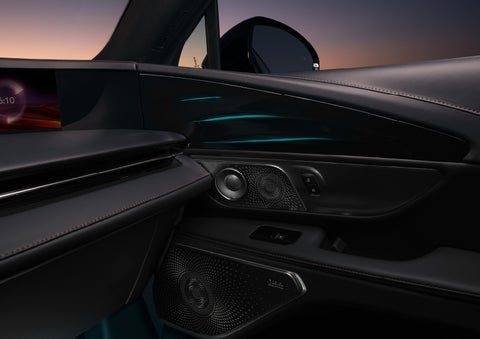 Selectable ambient lighting glows in the passenger door panel. | LaFontaine Lincoln Grand Blanc in Flint MI