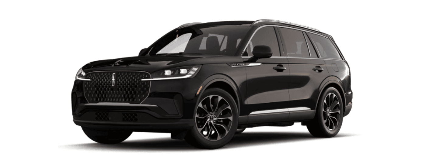Black 2025 Lincoln Aviator angled left