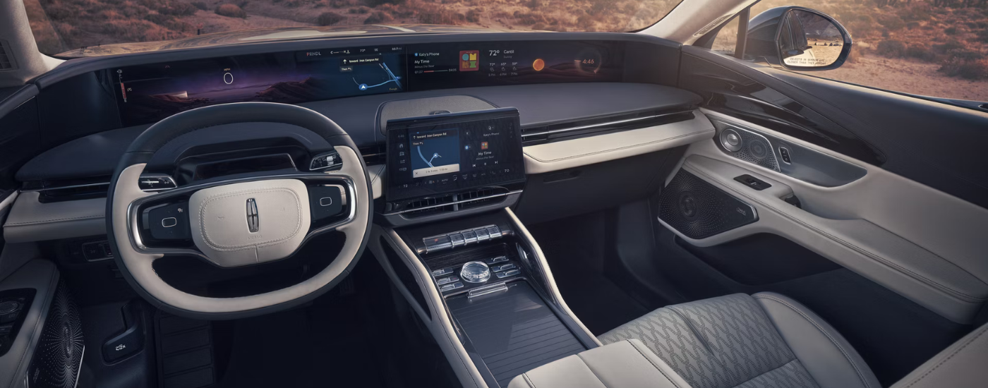 Grey and white interior in a 2026 Lincoln Nautilus