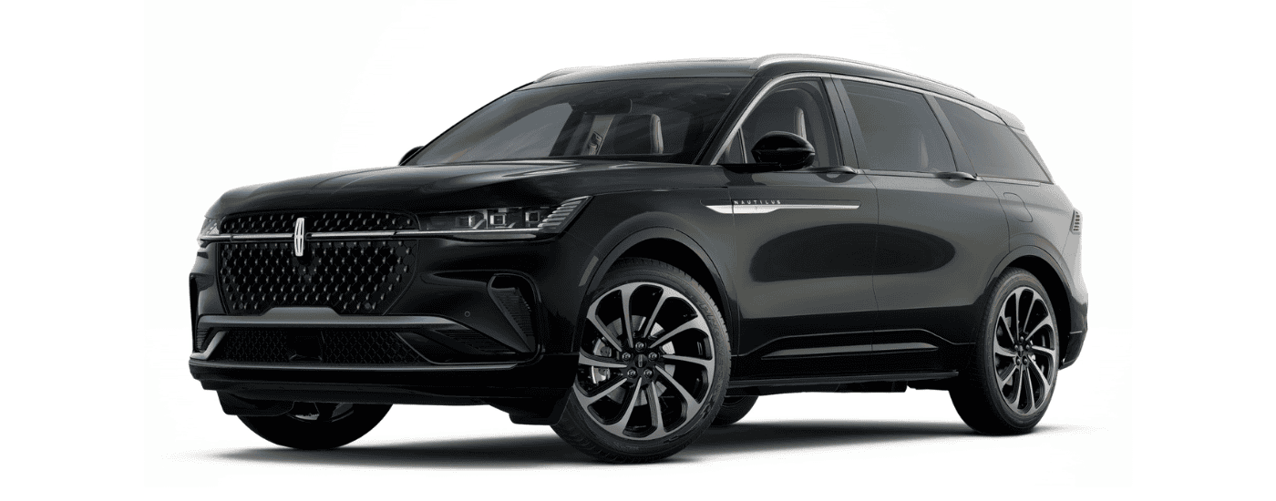 Black 2025 Lincoln Nautilus angled left
